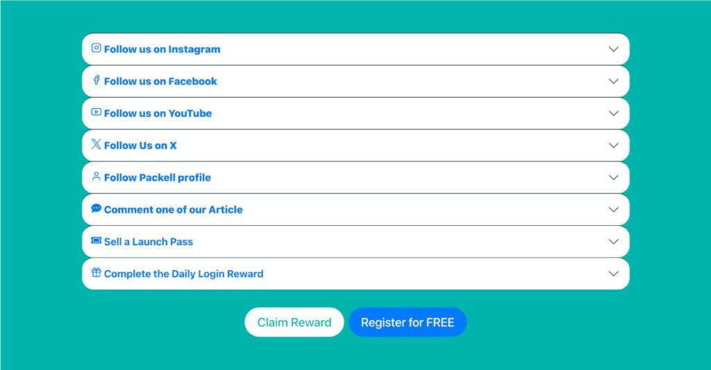 Tasks to complete packell